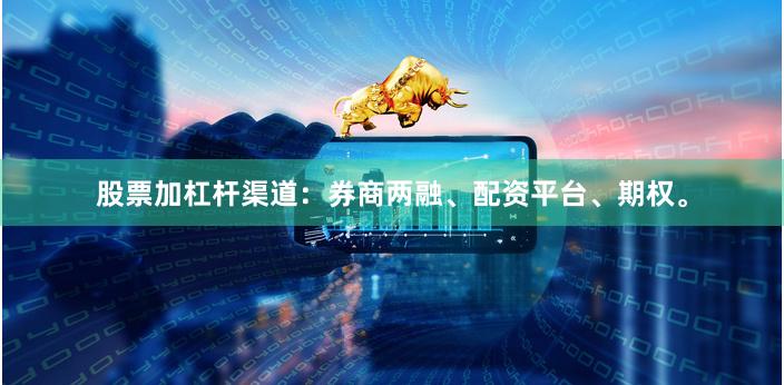 股票加杠杆渠道：券商两融、配资平台、期权。